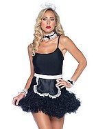 French Maid, Kostüm-Body, Rüschenbesatz, Schürze